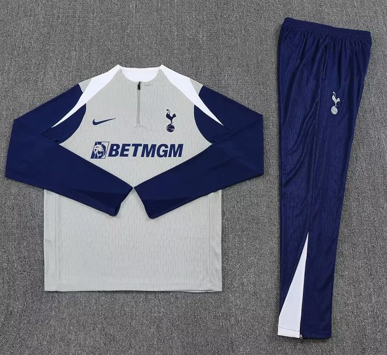 AAA Quality Tottenham 25/26 Tracksuit - Grey/Dark Blue